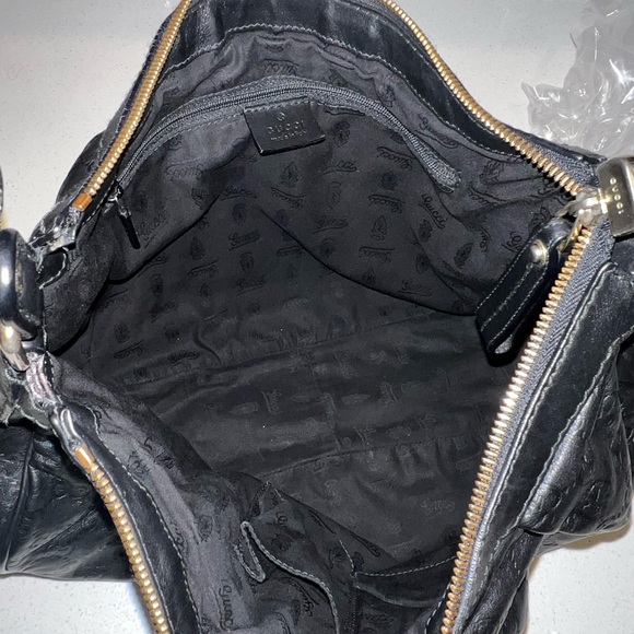 Authentic Gucci Black Guccissima Leather Sukey Hobo - Picture 6 of 11